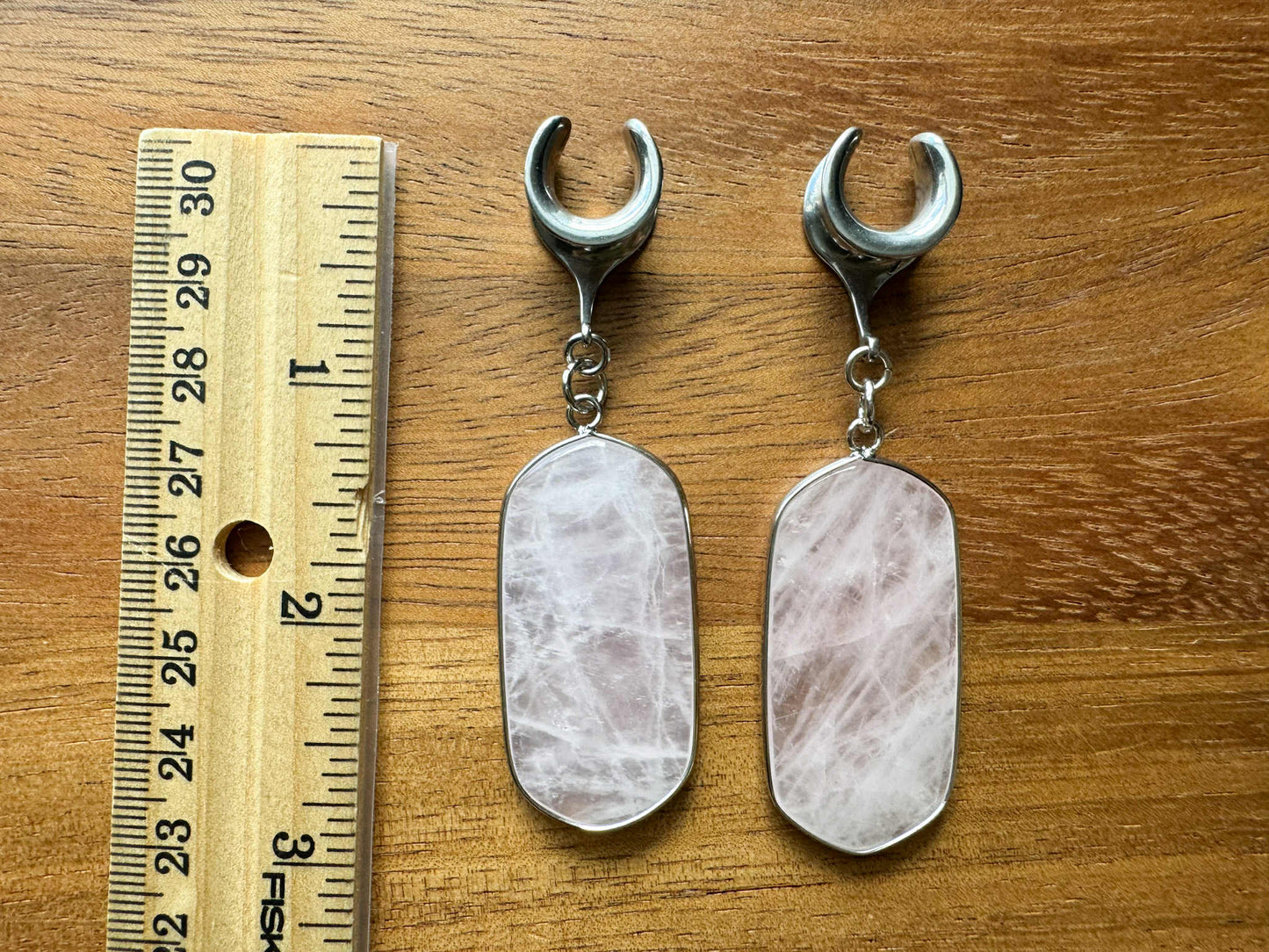 Polished Rose Quartz Dangles