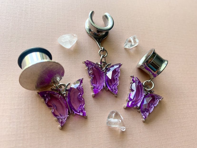 Purple And Silver Butterflies