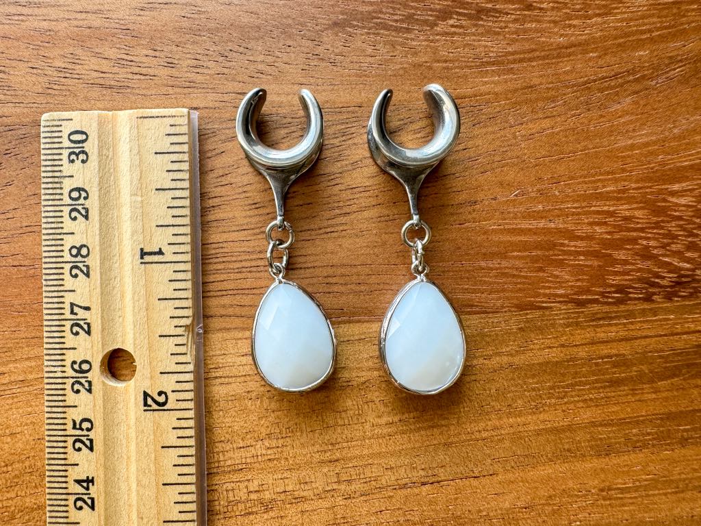 Rhodium Plated White Opals