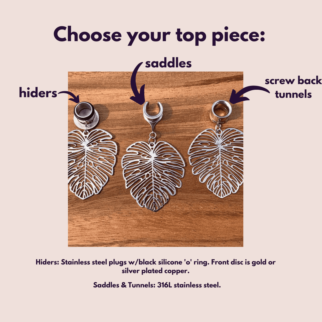 Silver Monstera Earrings