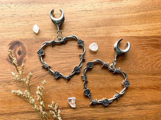 Silver Barbed Hearts