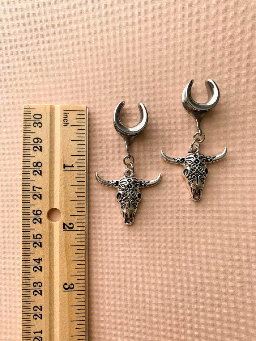 Silver Longhorn Dangles