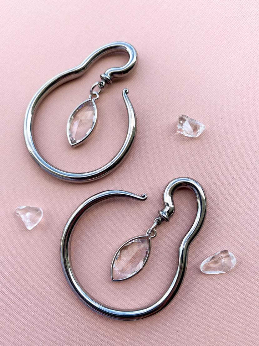 Silver Spiral Hangers w/ Oval Tears