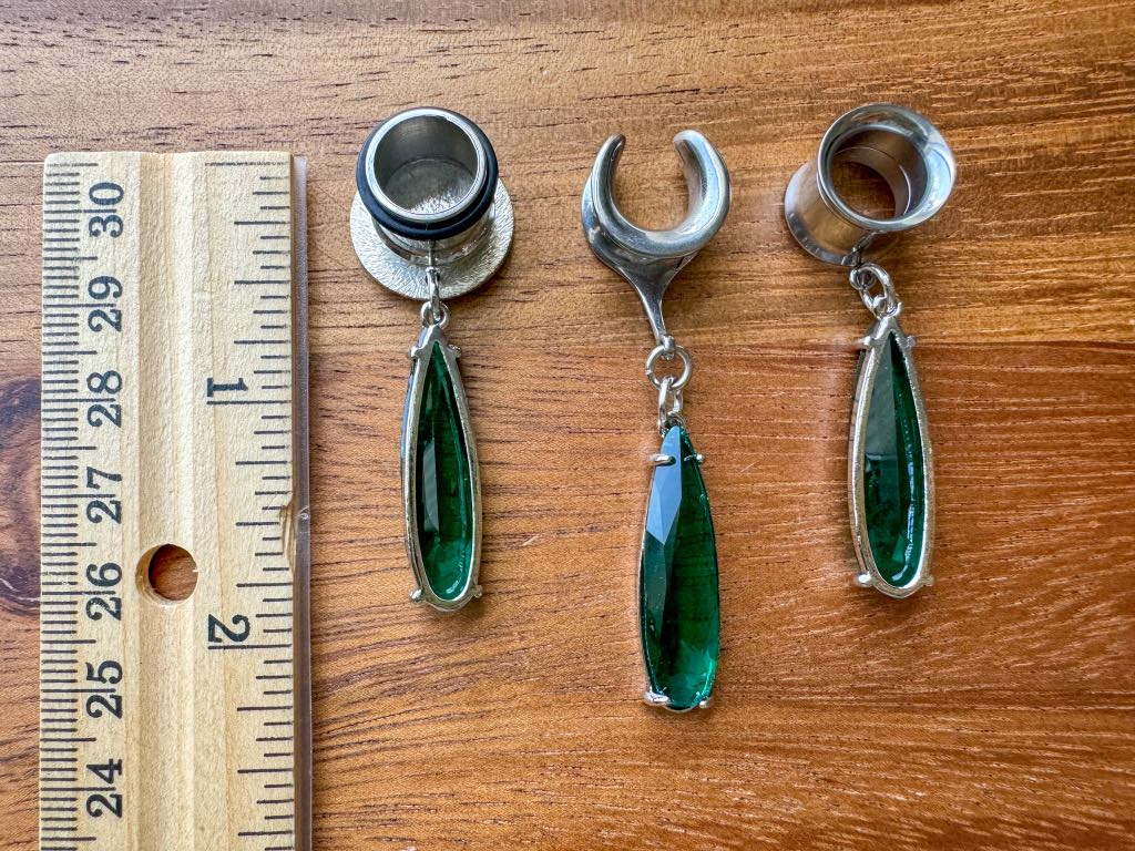 Silver & Green Elegant Tears