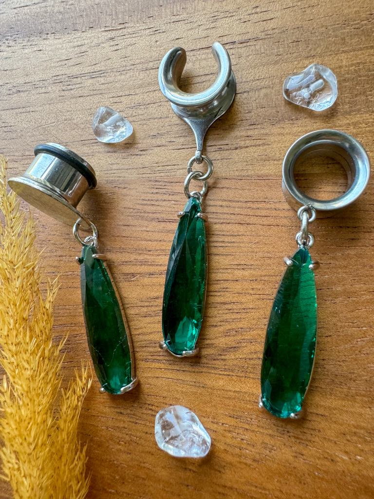 Silver & Green Elegant Tears
