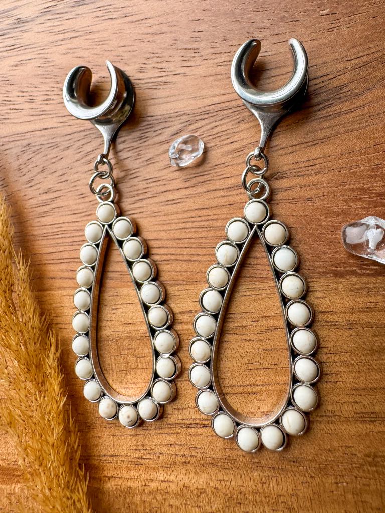 Silver "Ivory Mirage" Dangles