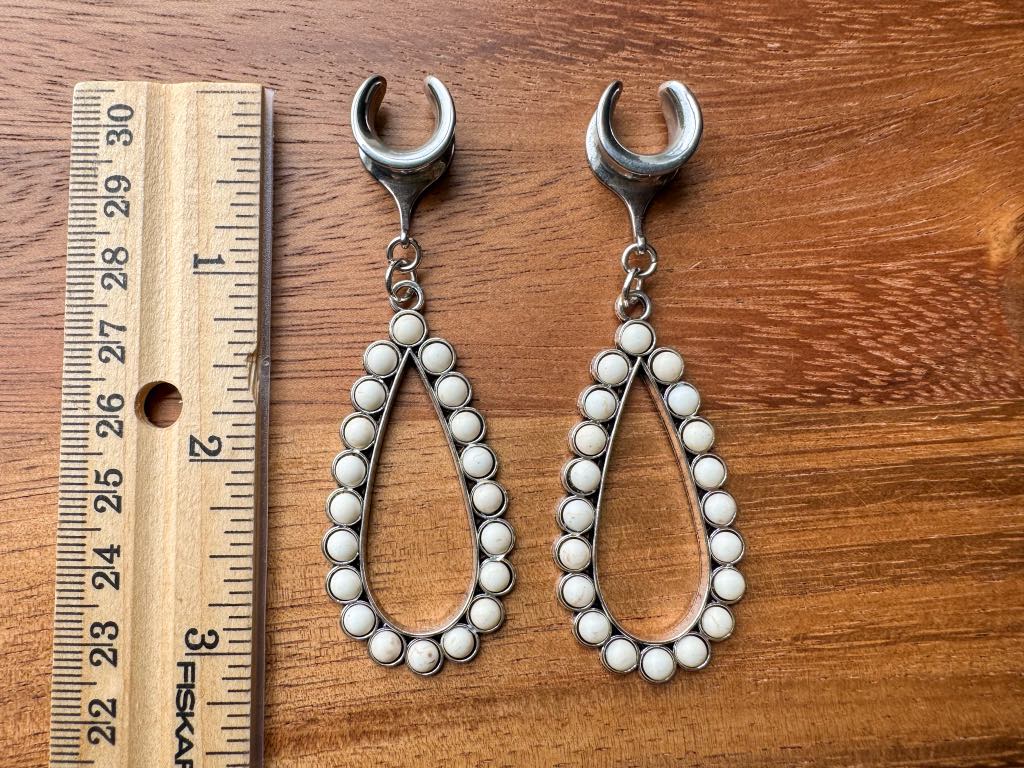 Silver "Ivory Mirage" Dangles