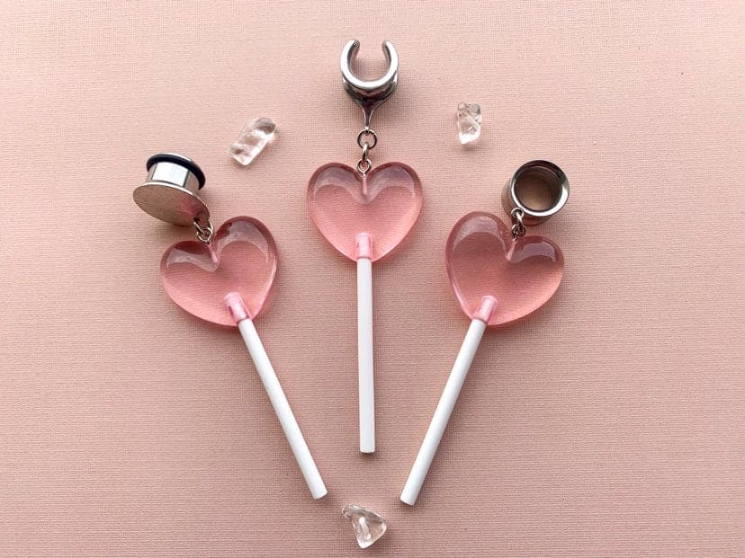 Pink Heart Lollipops