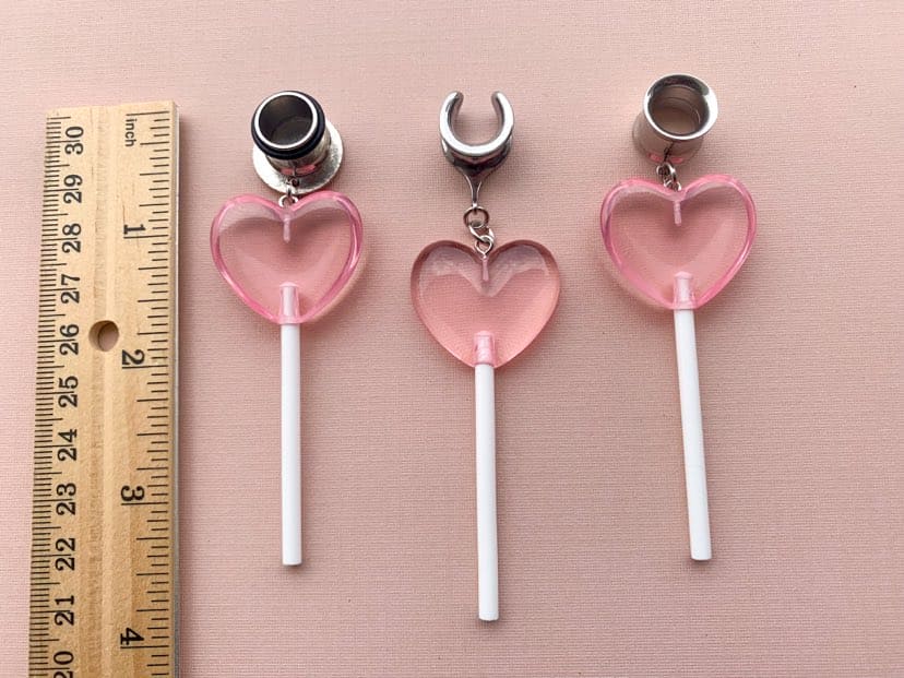 Pink Heart Lollipops