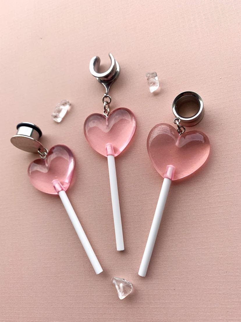Pink Heart Lollipops