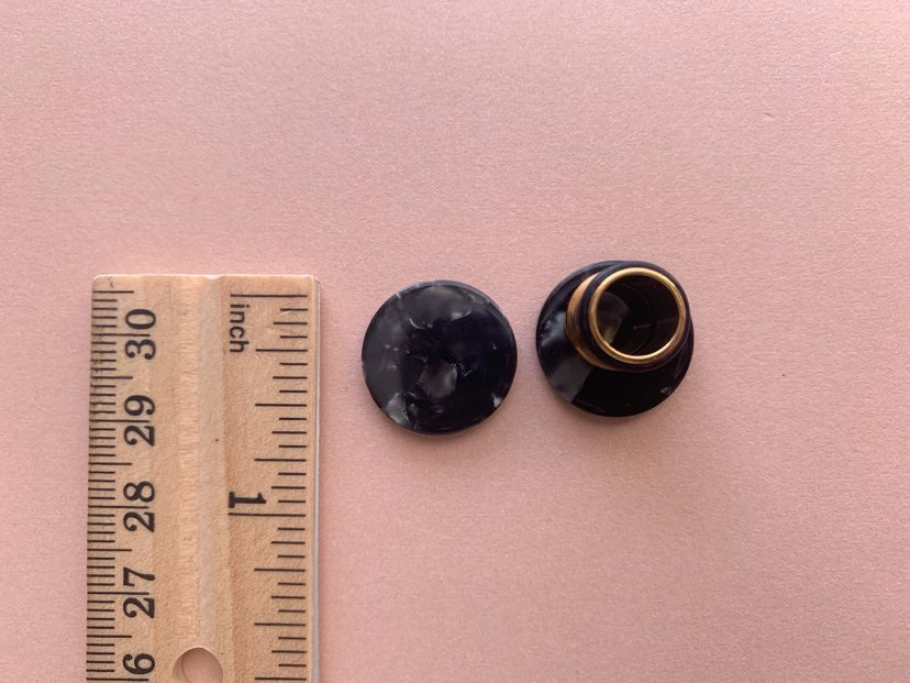 Small Black & Gray Marble Studs