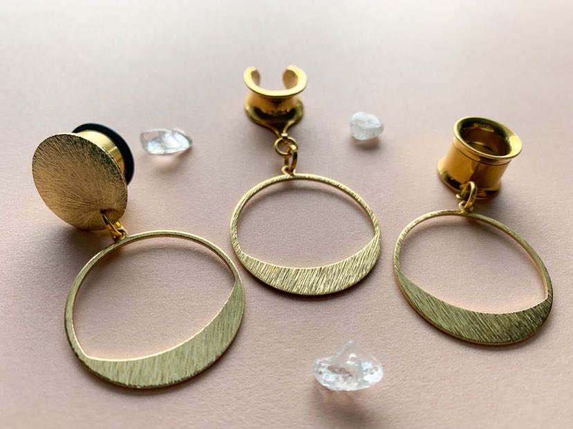 Small Gold Hoop With Brushed Finish