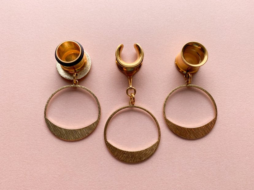 Small Gold Hoop With Brushed Finish