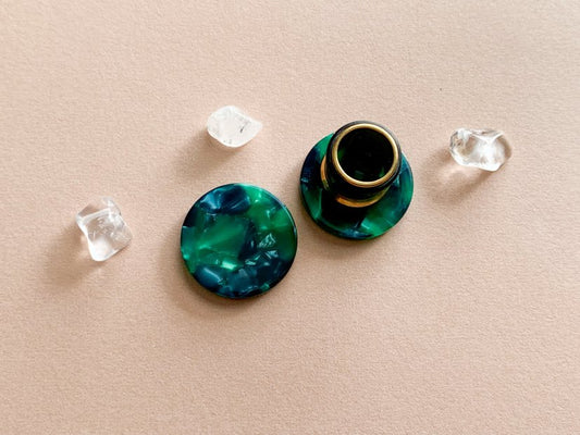 Small Green Marble Studs