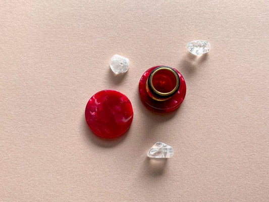 Small Maroon Marble Studs