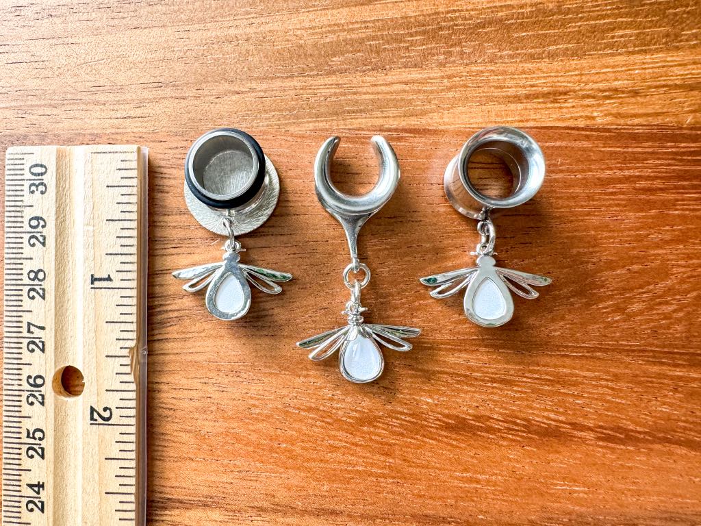 Small Dainty Silver Bees