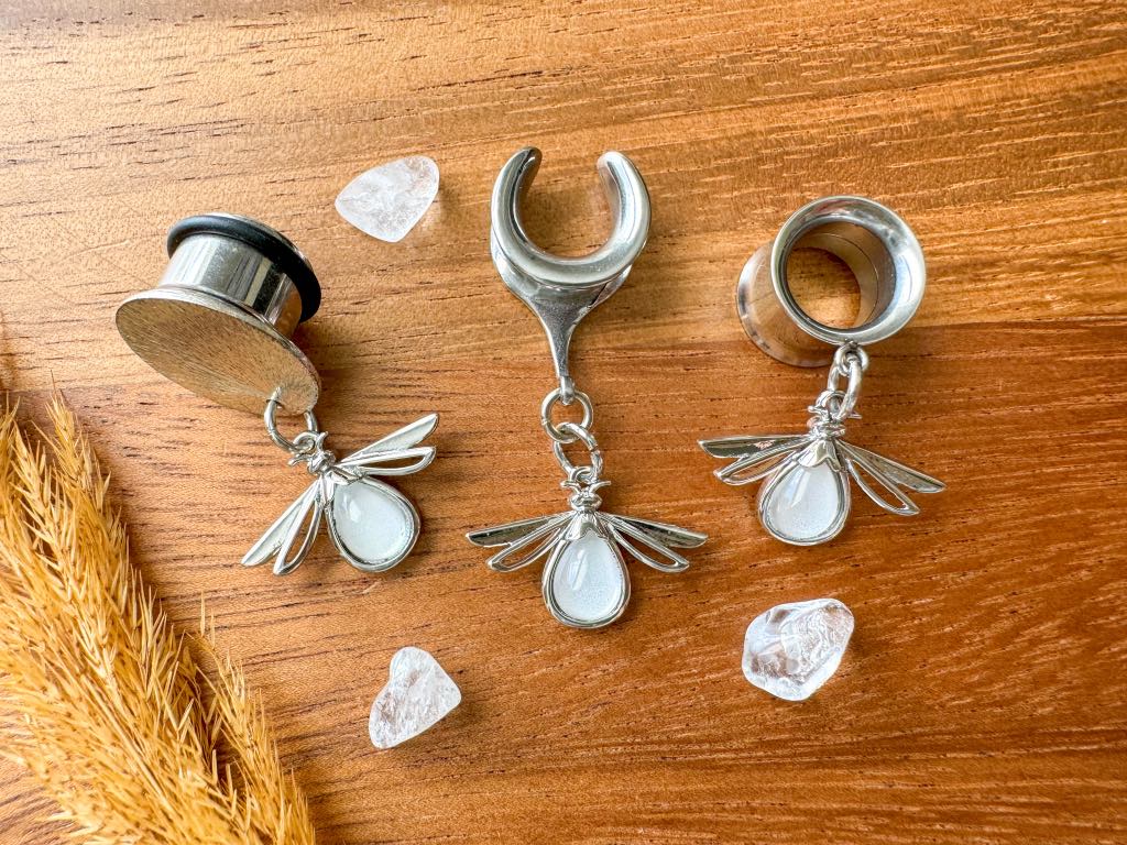 Small Dainty Silver Bees