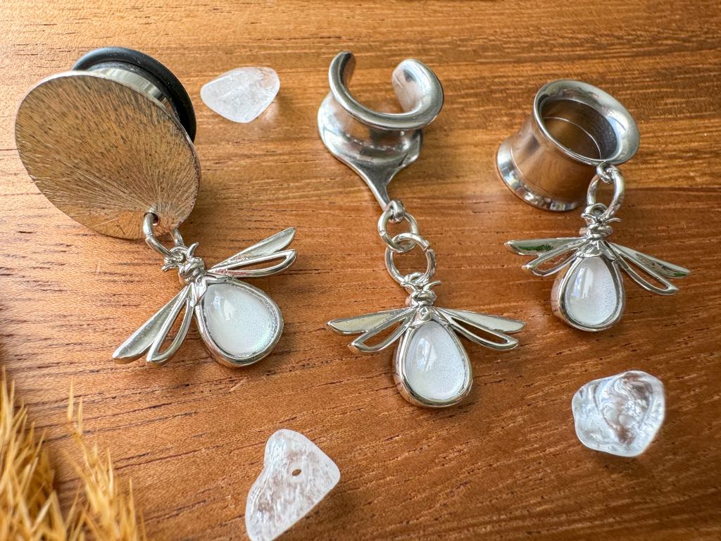 Small Dainty Silver Bees