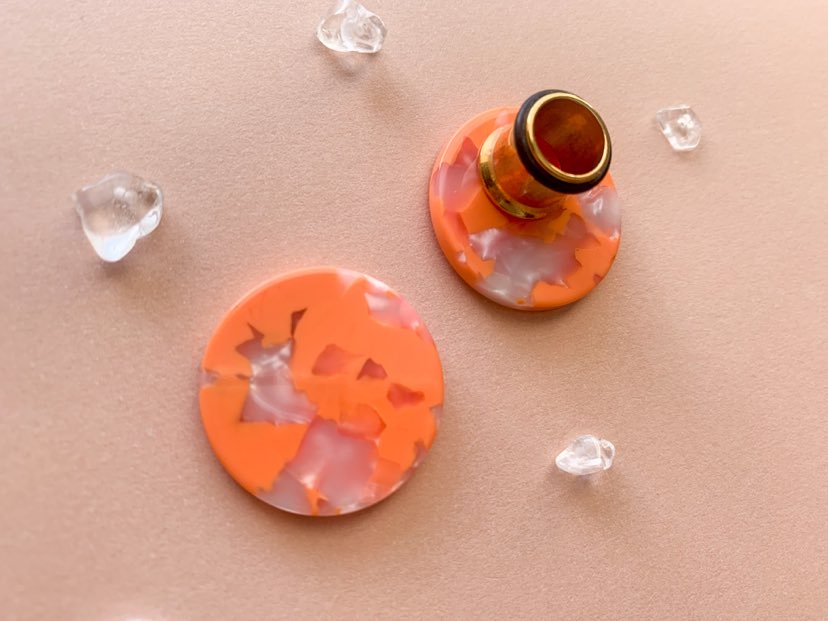 Orange and White Studs