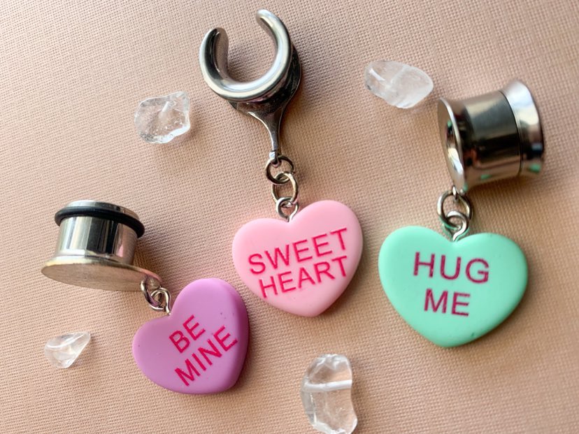 Silver Mismatched Conversation Hearts