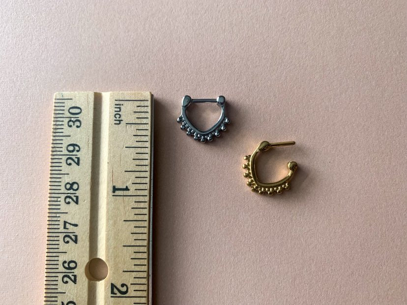 Triangle Beaded Septum Ring