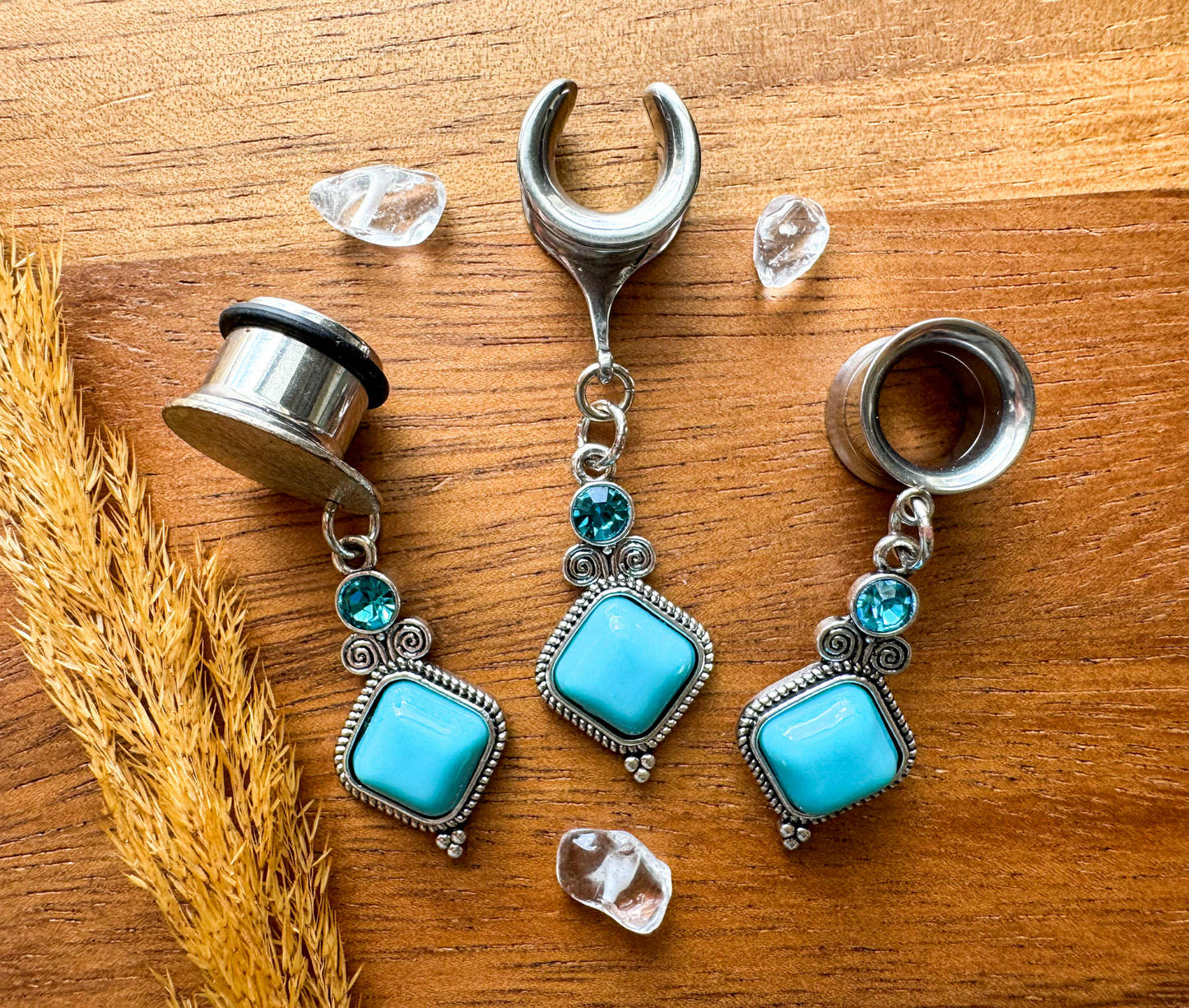 Turquoise Oasis Dangles Plug Earrings