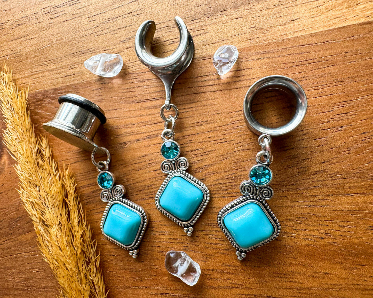 Turquoise Oasis Dangles Plug Earrings