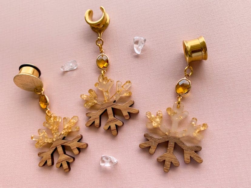 Wood and Resin Snowflakes