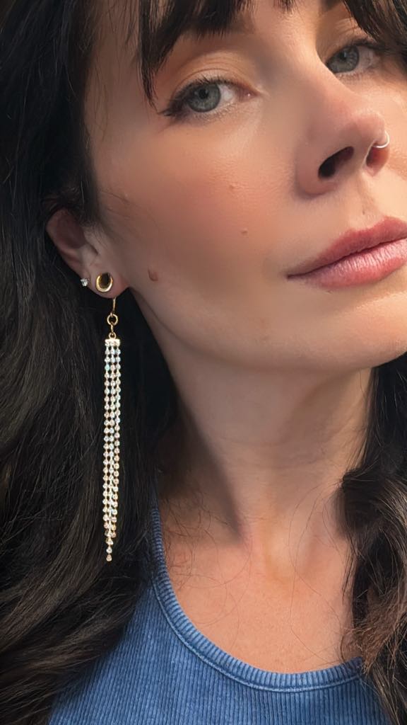 18k Gold Rhinestone Tassels