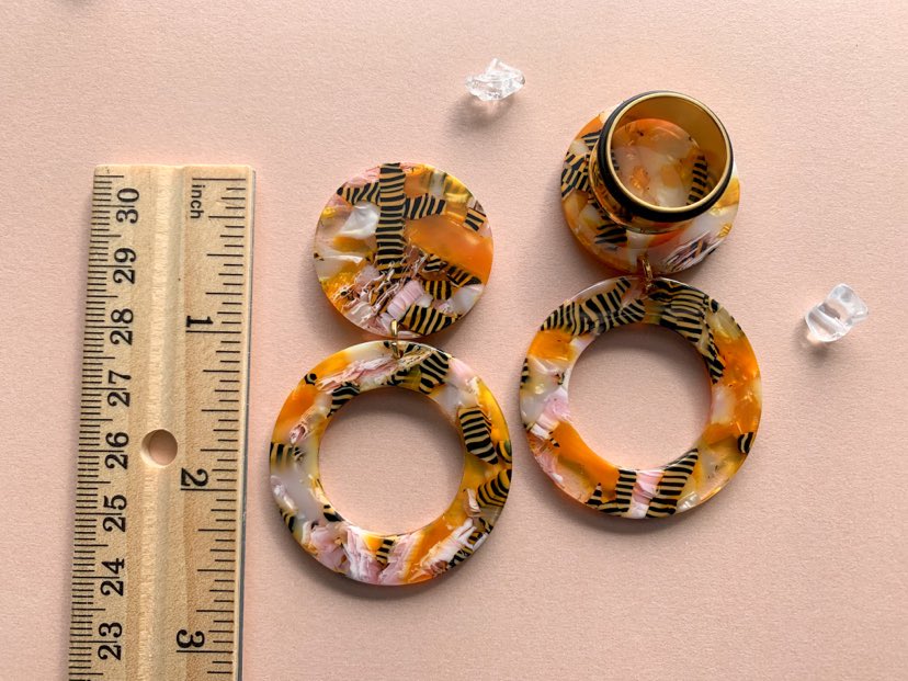 Yellow/Pink/Multicolor Hoops