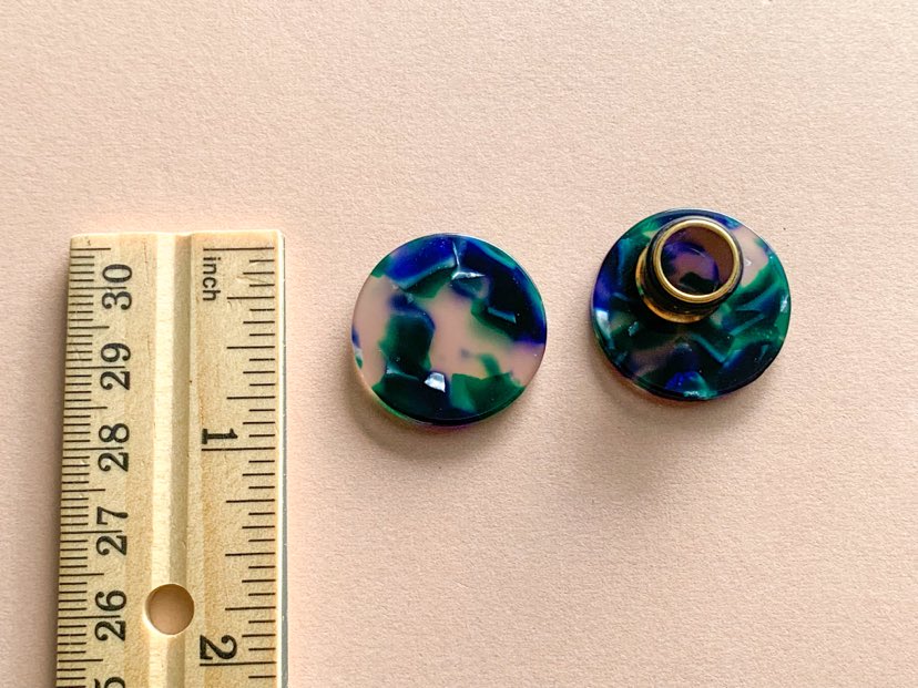 Clear, Blue & Green Studs