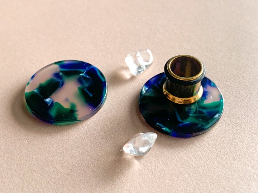 Clear, Blue & Green Studs