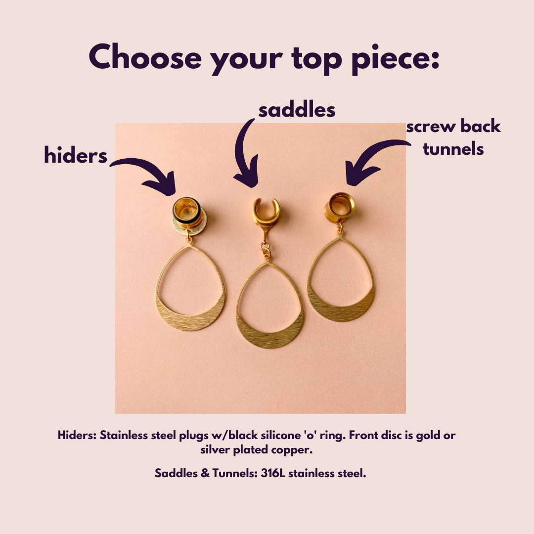 Brushed Gold Tear Hoops
