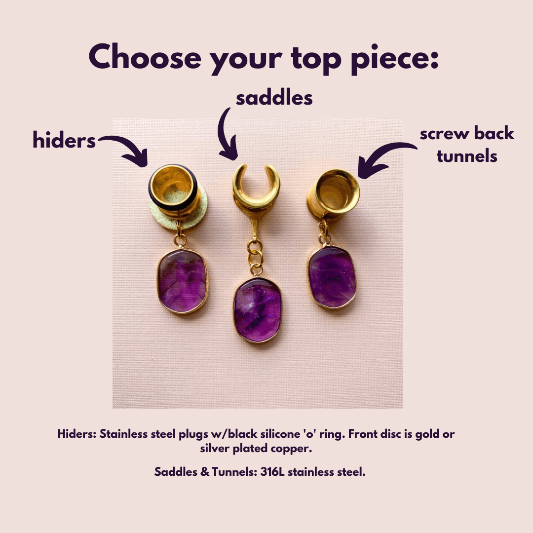 Gold Amethyst Slice Dangles