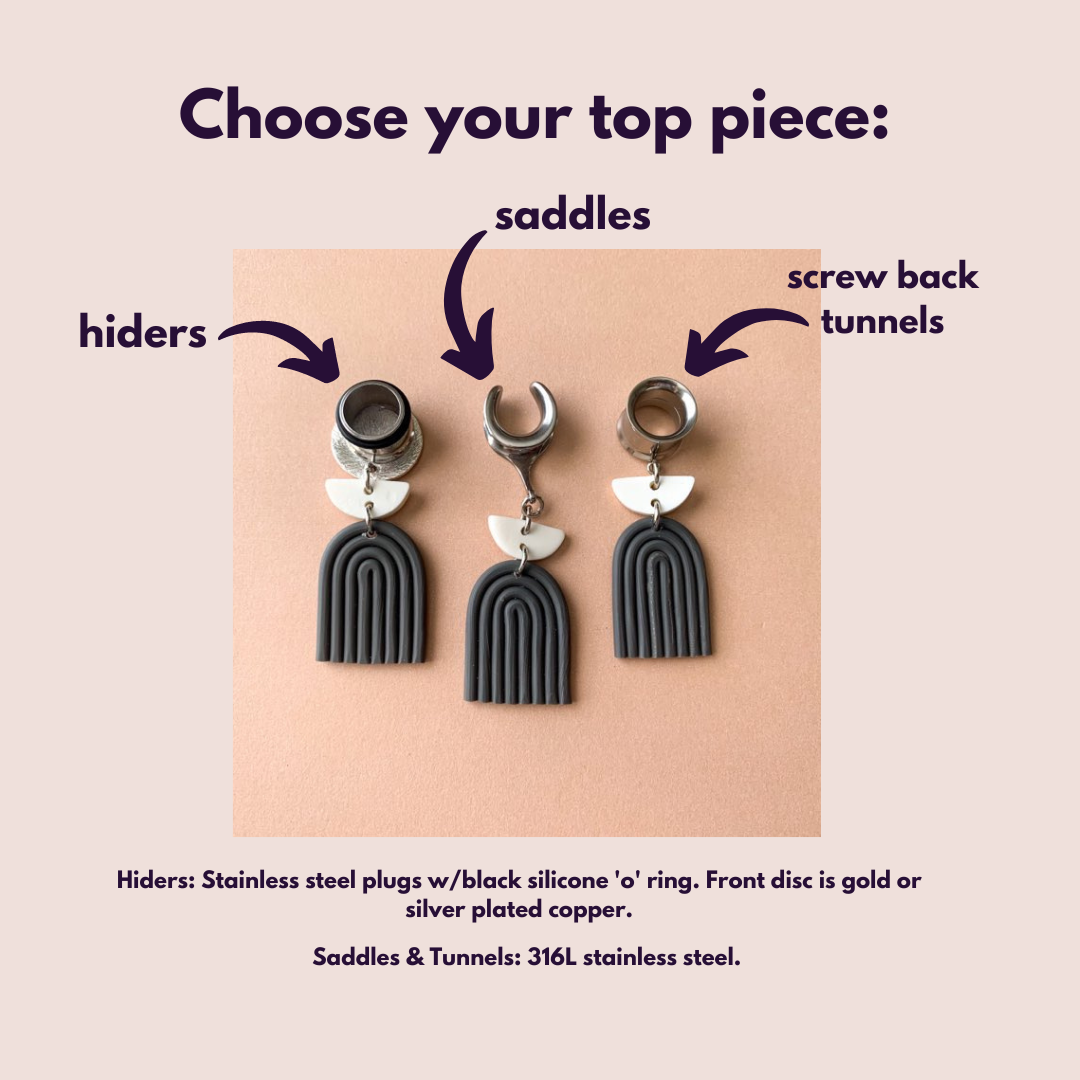 Silver and Gray Polymer Clay Dangles