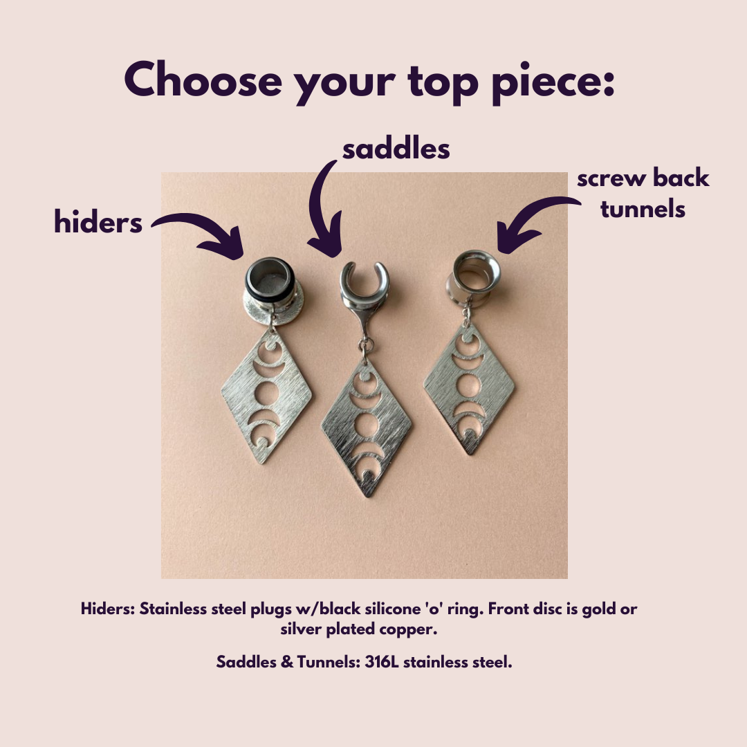 Brushed Silver Diamond Shape Moon Phases