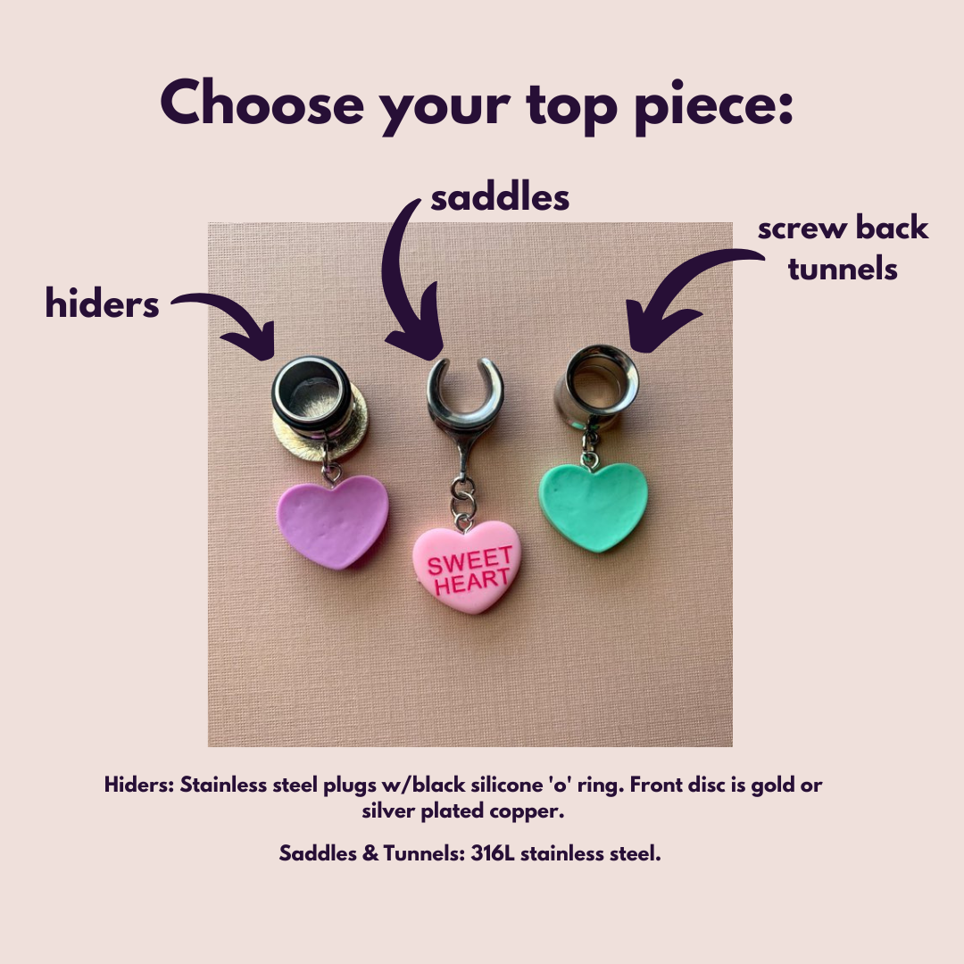 Silver Mismatched Conversation Hearts