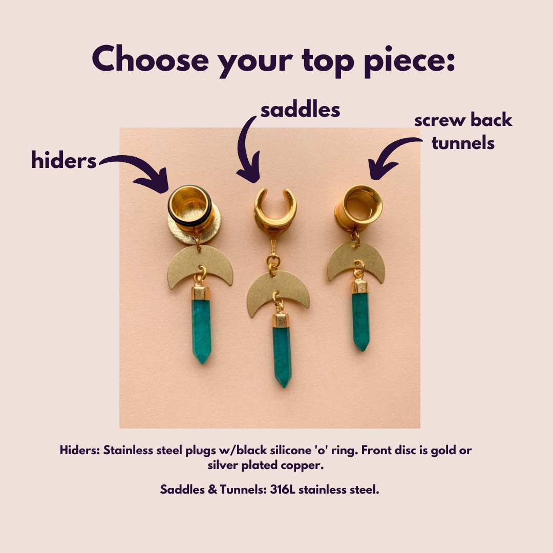 Gold Brass Earrings With Aventurine Stones
