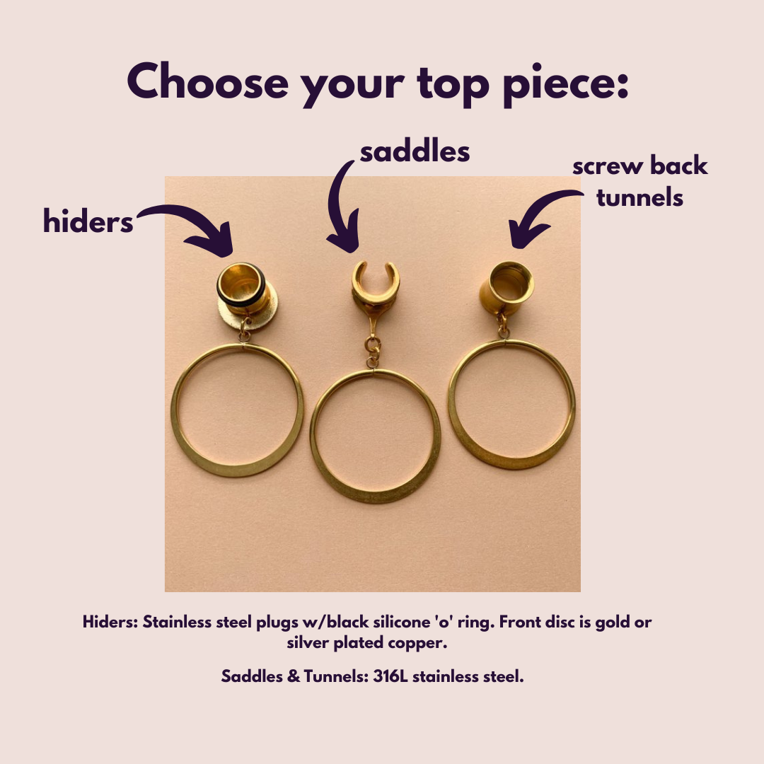 Raw Gold Brass Hoops