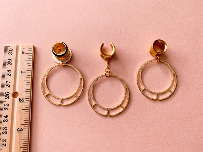 Gold Brass Hoops With Cutout Detail