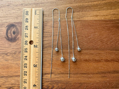 18k Double Bead Threader Earrings