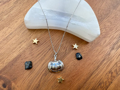 18k Plated Ghostly Glow Pumpkin Necklace