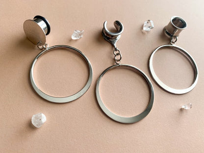 18k White Gold Hoops