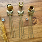 18k Butterfly Tassels Plug Earrings