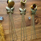 18k Butterfly Tassels Plug Earrings
