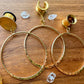 18k Gold Hammered Hoops