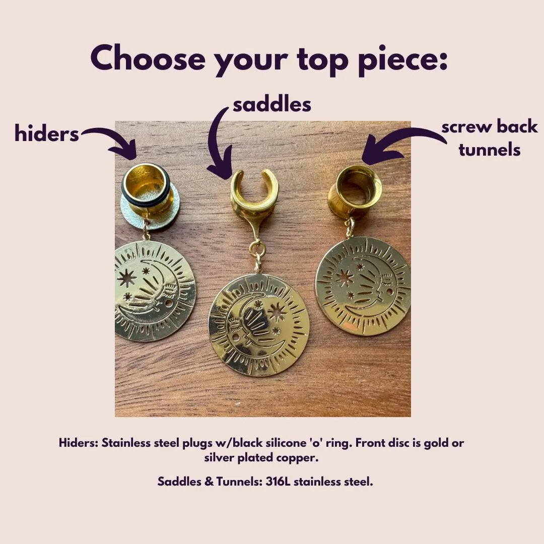 18k Gold Moon & Star Drops