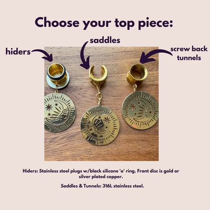 18k Gold Moon & Star Drops