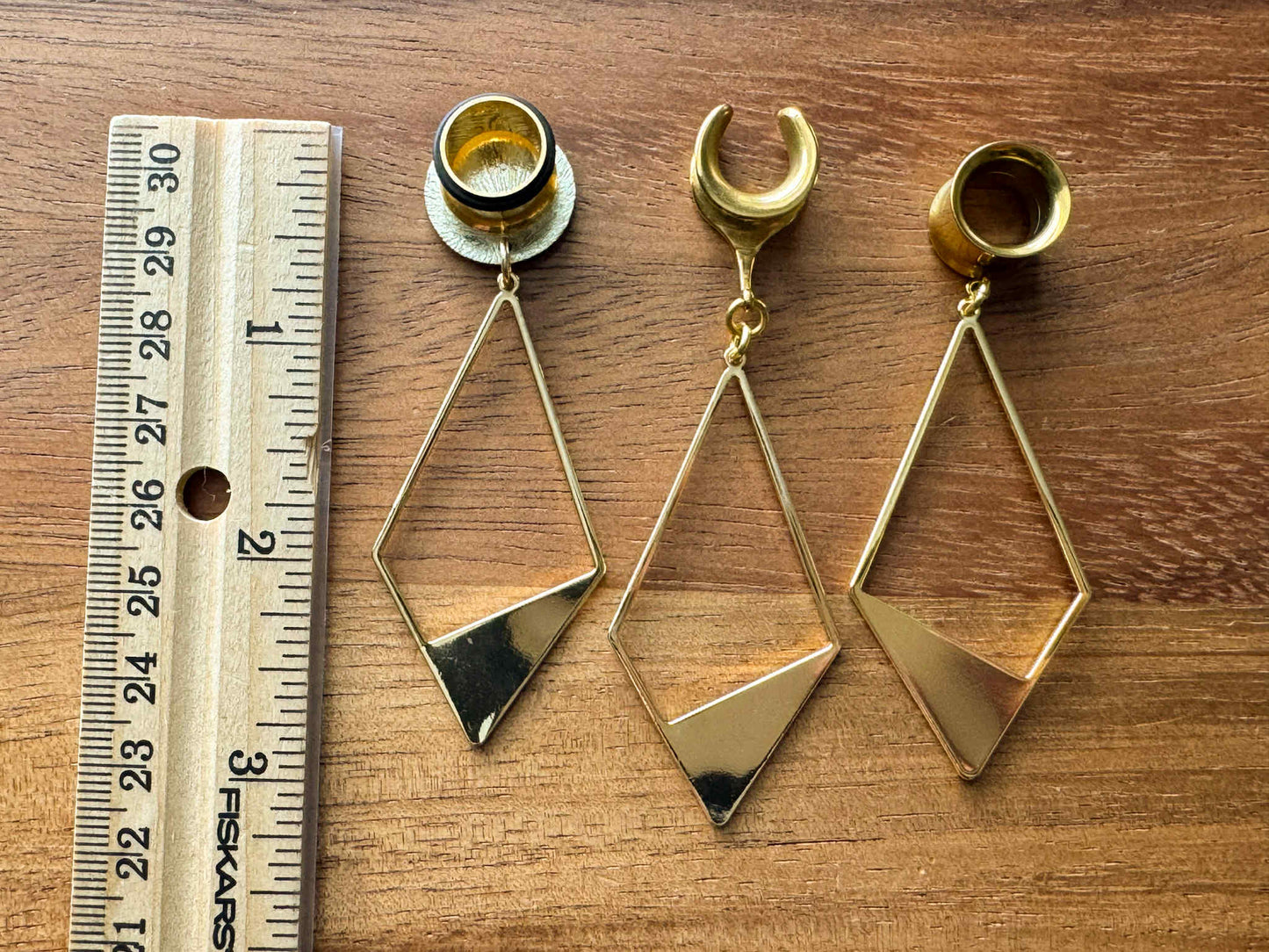 18k Gold Rhombus Dangles