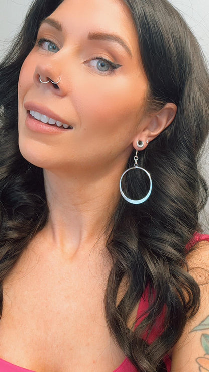 18k White Gold Hoops